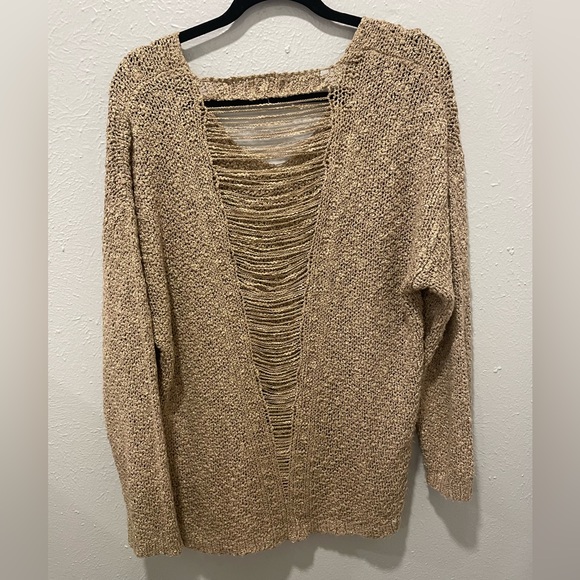 Altar'd State Sweaters Altard State Light Brown Knit Sweater Poshmark